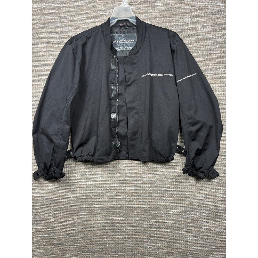 Fieldsheer Jacket Mens Large Black Motorcycle Riding Short Mesh Lined Biker